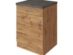 Sale Held Möbel Küchen-Unterschrank Sorrento 50x85x60cm 1 Auszug WotanEiche
