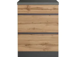 Held Möbel Küchenschränke<Küchenunterschrank Turin 60 cm mit Auszügen Wotaneiche/Graphit Wotaneiche-Graphit