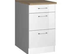 Küchenunterschrank Mailand 50 cm mit Auszügen Hochglanz / Küchenschränke