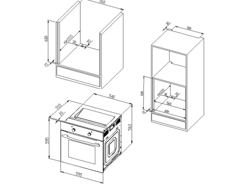 Online Küchenzeile Mailand 340 cm -Weiß Matt mit E-Geräten Einbauküchen
