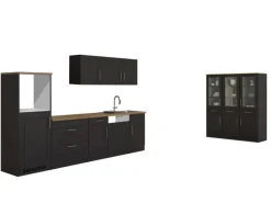 Best Küchenzeile Rom 300 cm Landhaus Grau Matt ohne E-Geräte Landhausküchen