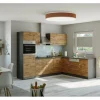 Held Möbel Winkelküchen<Küchenzeile Sorrento 210/ 270 cm Wotaneiche-Grafit o. E-Geräte Winkel