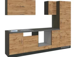 Sale Held Möbel Küchenzeile Sorrento 270 cm Wotaneiche-Grafit ohne E-Geräte