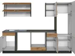 Sale Held Möbel Küchenzeile Sorrento 270 cm Wotaneiche-Grafit ohne E-Geräte