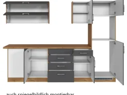 Hot Held Möbel Küchenzeile Sorrento 210/270 cm Anthra.-Wotaneiche o. E-Geräte Winkel