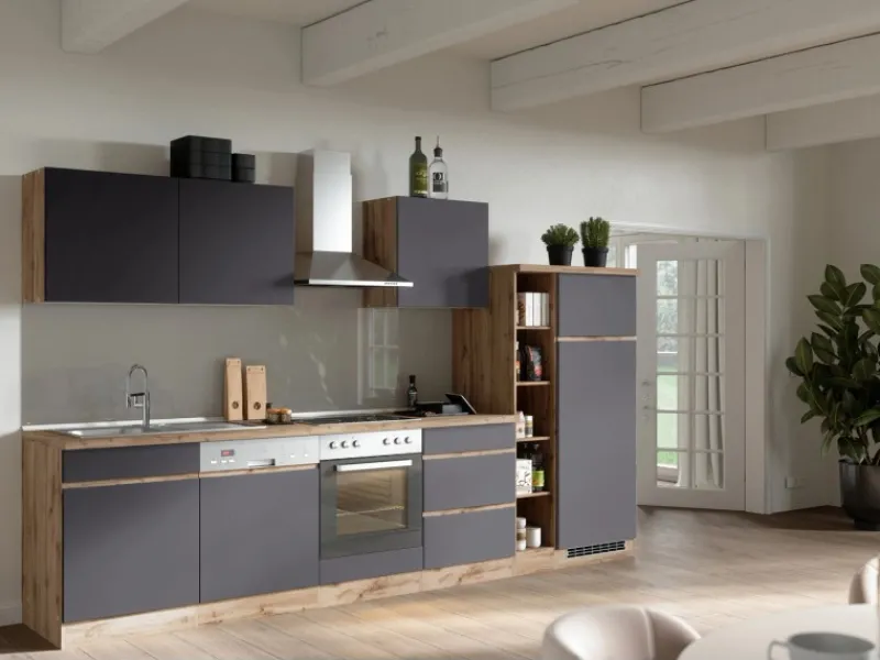 Outlet Küchenzeile Turin 330 cm mit E-Geräten Einbauküchen