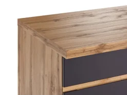 Best Held Möbel Küchenzeile Turin 330 cm mit E-Geräten Graphit-Wotaneiche