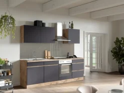 Clearance Küchenzeile Turin 240 cm mit E-Geräten Kochfelder