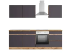 Clearance Küchenzeile Turin 240 cm mit E-Geräten Kochfelder