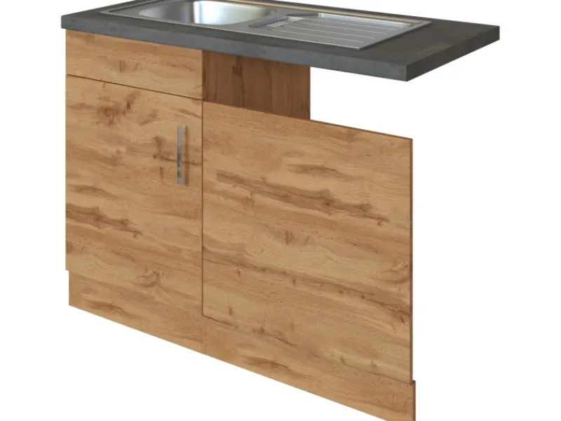 Spülenunterschrank für Geschirrspüler Sorrento 110x85x60cm Wotaneiche Pantryküchen|Einbauküchen