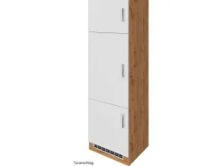 Best Held Möbel Held Möel Küchen-Kühlschr.umau Sorrento 60x200xT60cm Nische Weiß-WotanEiche