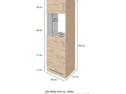 Sale Held Möel Küchen-Ofen-Kühlschr.umau Sorrento 60x200x60cm KS-Nische WotanEiche Gefrierschränke|Küchenschränke