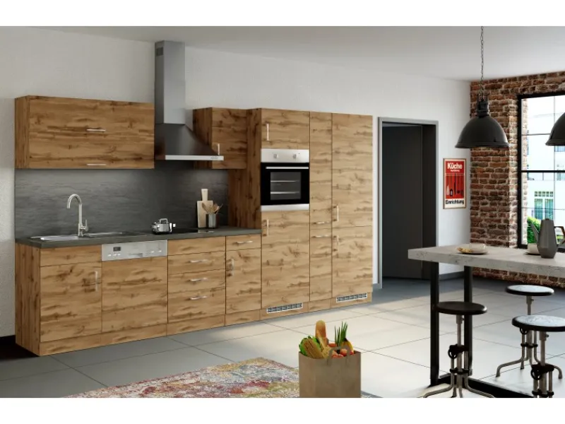 Sale Held Möel Küchen-Ofen-Kühlschr.umau Sorrento 60x200x60cm KS-Nische WotanEiche Gefrierschränke|Küchenschränke