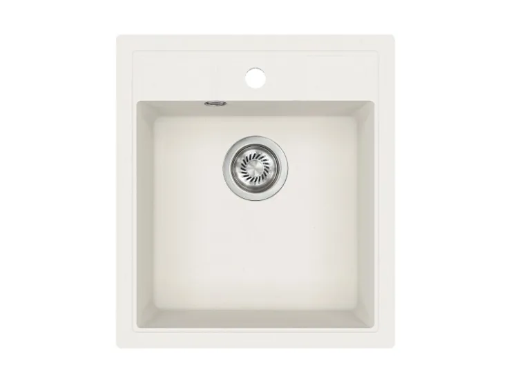 Outlet HELIKA Einbauspüle Granitverbundstoff Nova 46 cm x 51 cm Weiß