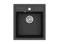 Discount Einbauspüle Granitverbundstoff Nova 46 cm x 51 cm Schwarz Granitspülen