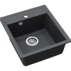 Outlet HELIKA Einbauspüle Granitverbundstoff Quadro 56 cm x 51 cm Weiß