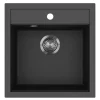 Outlet HELIKA Einbauspüle Tessa 49 cm x 51 cm Schwarz inkl. Grafitventil