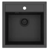 Discount HELIKA Einbauspüle Tessa 49 cm x 51 cm Schwarz inkl. Schwarzventil