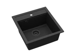 Discount HELIKA Einbauspüle Tessa 49 cm x 51 cm Schwarz inkl. Schwarzventil