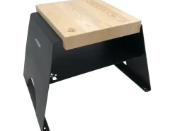Sale Remundi Hocker inkl. Holzbrett Schwarz 45 cm x 71 cm x 51 cm