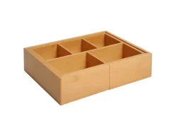 Discount Aufbewahrungsbox Organizer Ausziehbar Bambus Natur 24,6 x 17,6 x 7 cm Küchen-Ordnungssysteme