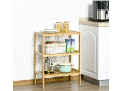 Discount Badregal mit 3 Ebenen für Bad Küche Wohnzimmer Flur 62 x 33 x 80 cm Küchen-Ordnungssysteme|Küchenregale