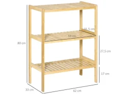 Discount Badregal mit 3 Ebenen für Bad Küche Wohnzimmer Flur 62 x 33 x 80 cm Küchen-Ordnungssysteme|Küchenregale
