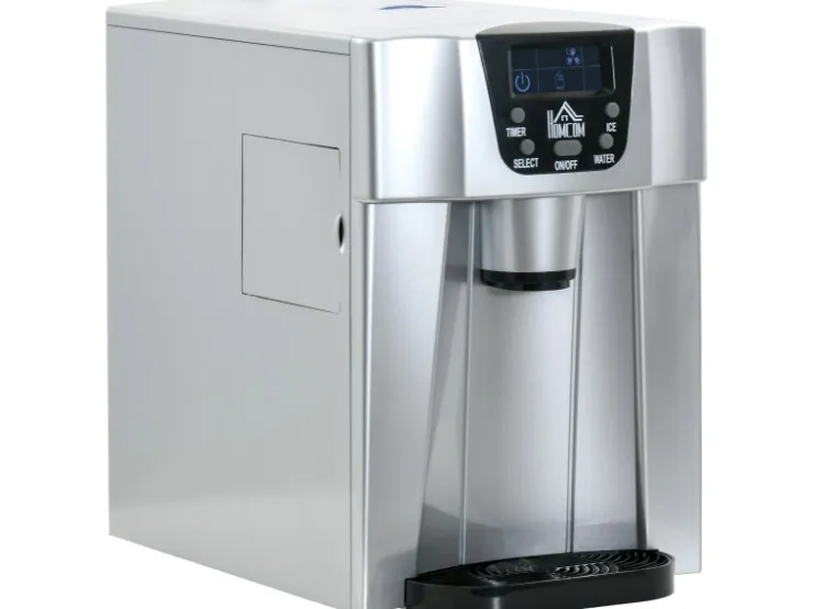 Sale HOMCOM Eiswürfelbereiter Kunststoff Kupfer Silber 389L x 252B x 363H cm
