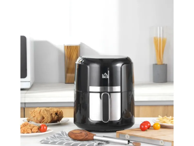 New Heißluftfritteuse Stahl Kunststoff Schwarz 34,2L x 25,6B x 31,8H cm Haushaltsgeräte