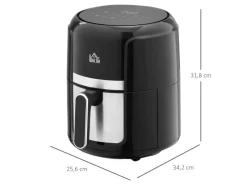 New Heißluftfritteuse Stahl Kunststoff Schwarz 34,2L x 25,6B x 31,8H cm Haushaltsgeräte