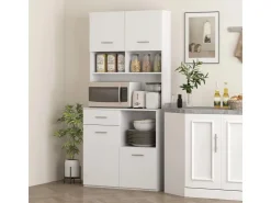 Outlet HOMCOM Küchenschrank  Hochschrank MDF Weiß 80L x 35B x 180H cm