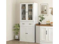New Küchenschrank  MDF Spanplatte Cremeweiß 76L x 40B x 182,5H cm Küchenschränke