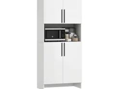 Sale HOMCOM Küchenschrank Spanlatte 79L x 40B x 175H cm Weiß