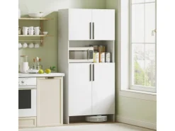 Sale HOMCOM Küchenschrank Spanlatte 79L x 40B x 175H cm Weiß