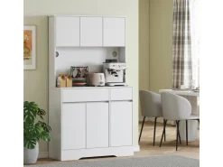 HOMCOM Küchenschränke<Küchenschrank Spanplatte MDF 100L x 38B x 180H cm Weiß