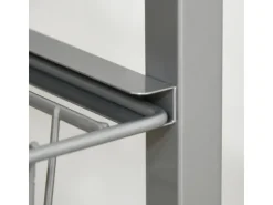 HOMCOM Küchenregale<Küchenwagen 4 Ebenen Küchenregal Stahl MDF Silber L36,5 x B36,5 x H89 cm