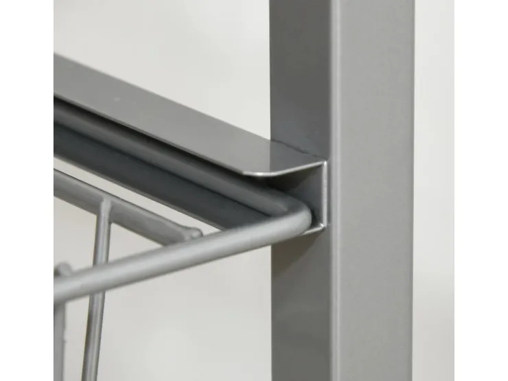 HOMCOM Küchenregale<Küchenwagen 4 Ebenen Küchenregal Stahl MDF Silber L36,5 x B36,5 x H89 cm