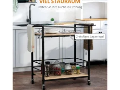 Best HOMCOM Küchenwagen mit 2 Ebenen Spanplatte 82 x 40 x 75 cm