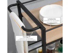 Best HOMCOM Küchenwagen mit 2 Ebenen Spanplatte 82 x 40 x 75 cm