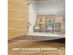 Hot Küchenwagen Spanplatte Gummiholz Eiche 107L x 50B x 85H cm Kücheninseln|Servierwagen