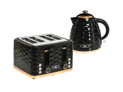 HOMCOM Haushaltsgeräte<Kocher-Toaster-Set Kunststoff Stahl 24,1L x 19,5B x 23,2H cm Schwarz