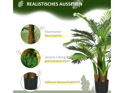 Best HOMCOM Kunstpflanze mit 27 Zweige Kunststoff Zement  Ø16 x 100H cm