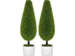 Sale HOMCOM Kunstpflanze Zypresse 2er-Set  90 cm im Topf mit Kunstmoos