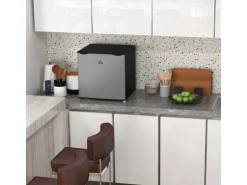 Outlet HOMCOM Mini Gefrierschrank  Stahl Kunststoff Silber 47L x 44,2B x 48,8H cm