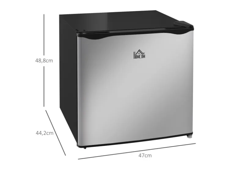 Outlet HOMCOM Mini Gefrierschrank Stahl Kunststoff Silber 47L x 44,2B x 48,8H cm