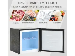 Sale HOMCOM Mini Gefrierschrank Stahl Kunststoff Schwarz 47L x 44,2B x 48,8H cm
