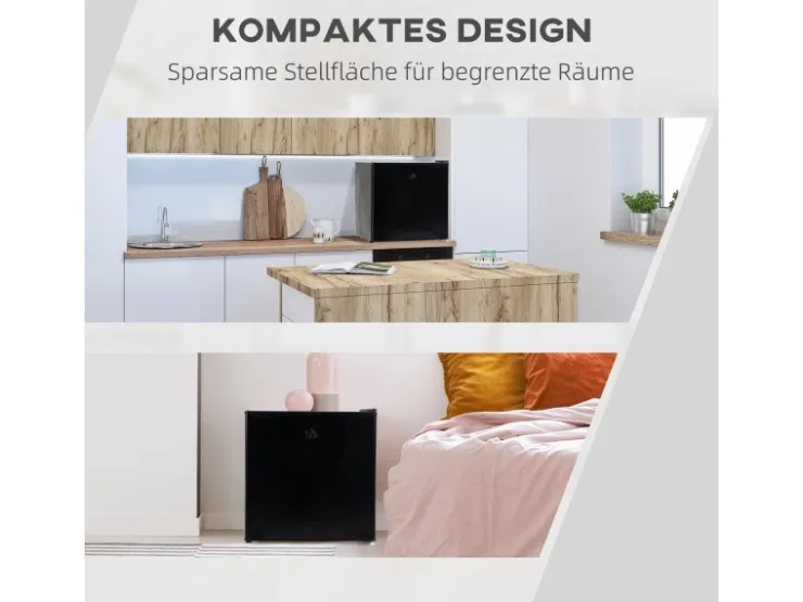 Sale HOMCOM Mini Gefrierschrank Stahl Kunststoff Schwarz 47L x 44,2B x 48,8H cm