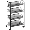 Best HOMCOM Servierwagen mit Haken Stahl Schwarz 45L x 26,5B x 84H cm