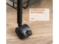 Best HOMCOM Servierwagen mit Haken Stahl Schwarz 45L x 26,5B x 84H cm