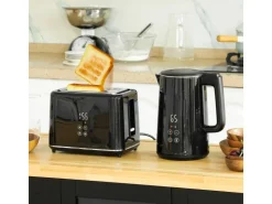 Online HOMCOM Wasserkocher-Toaster-Set Kunststoff Edelstahl 21,5L x 15,5B x 25,1H cm Schwarz